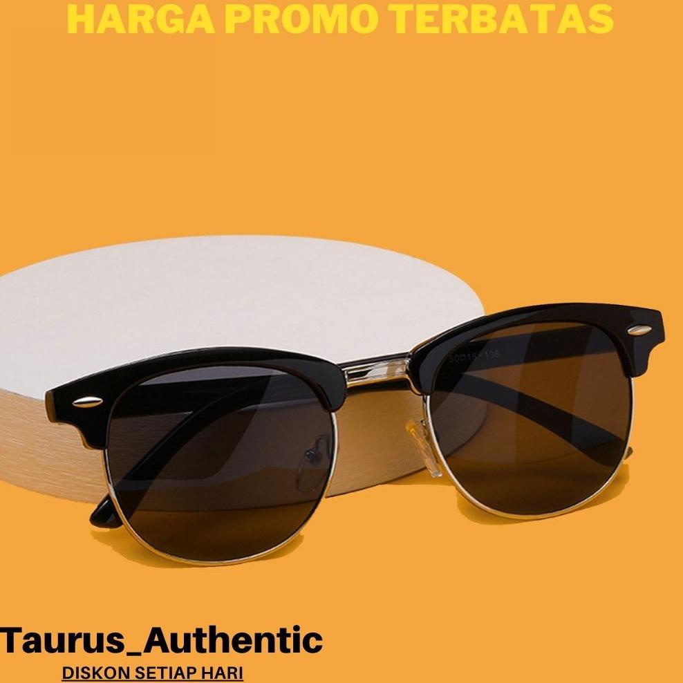 [Als] Baru 2022 Kacamata Gaya Aviator Hitam Frem Square Keren Kekinian Fashion Pria Wanita - Sunglas