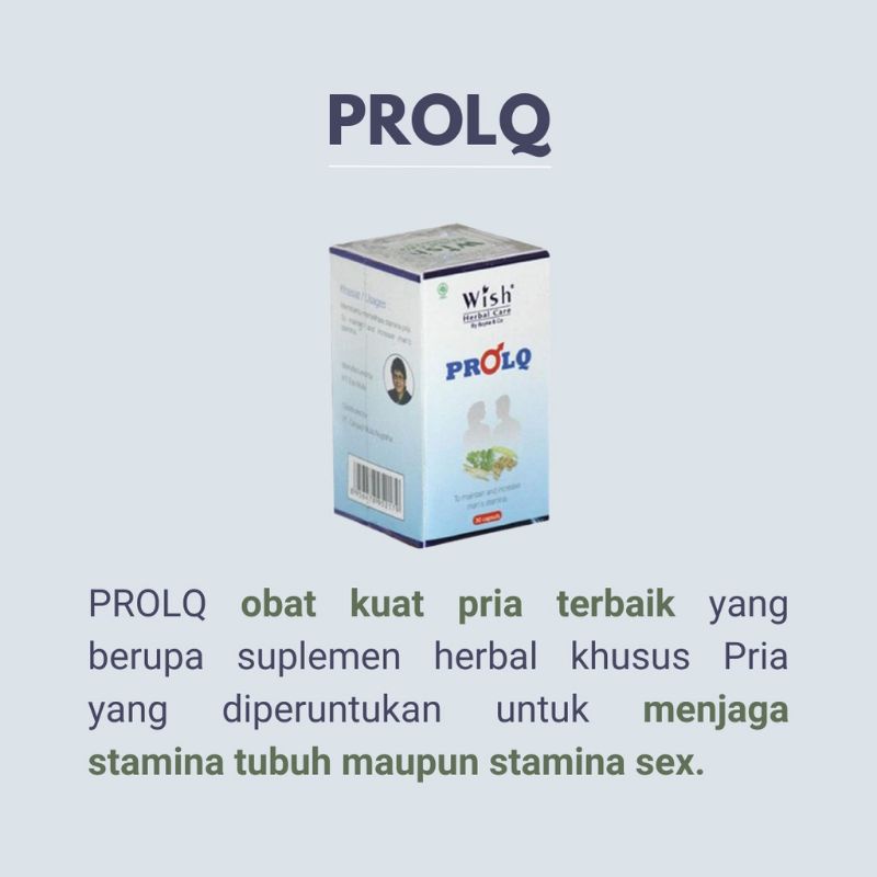 PROLQ - Suplemen Herbal Stamina Pria dr. Boyke - Original RESMI dr. Boyke, BPOM & HALAL