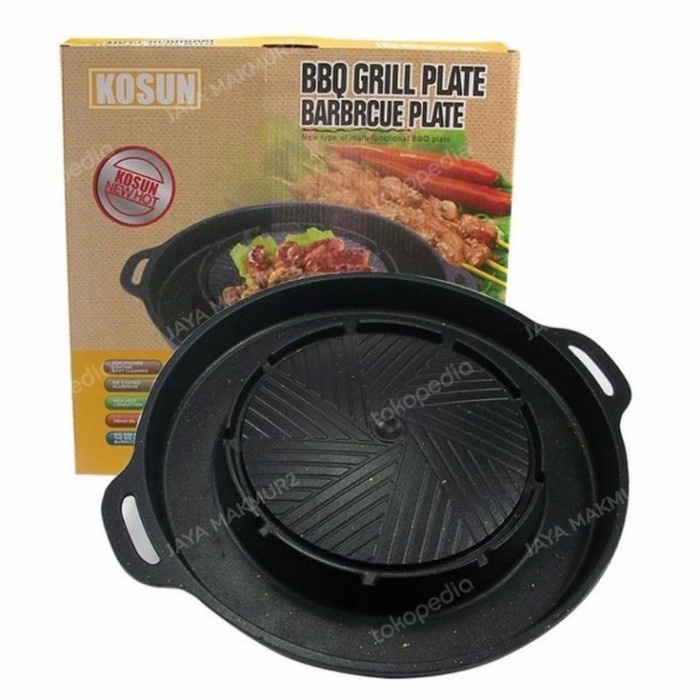 Discount BBQ Grill Plate 2in1 dan Shabu Teflon Anti Lengket /GRILL PEN/BAKARAN SATE/MULTI GRILL PEN