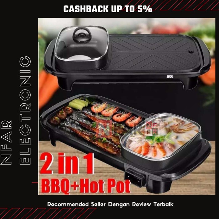 Sale Kompor Panggangan BBQ Portable Tempat Grill 2 in 1 Grill BBQ Elektrik /GRILL PEN/BAKARAN