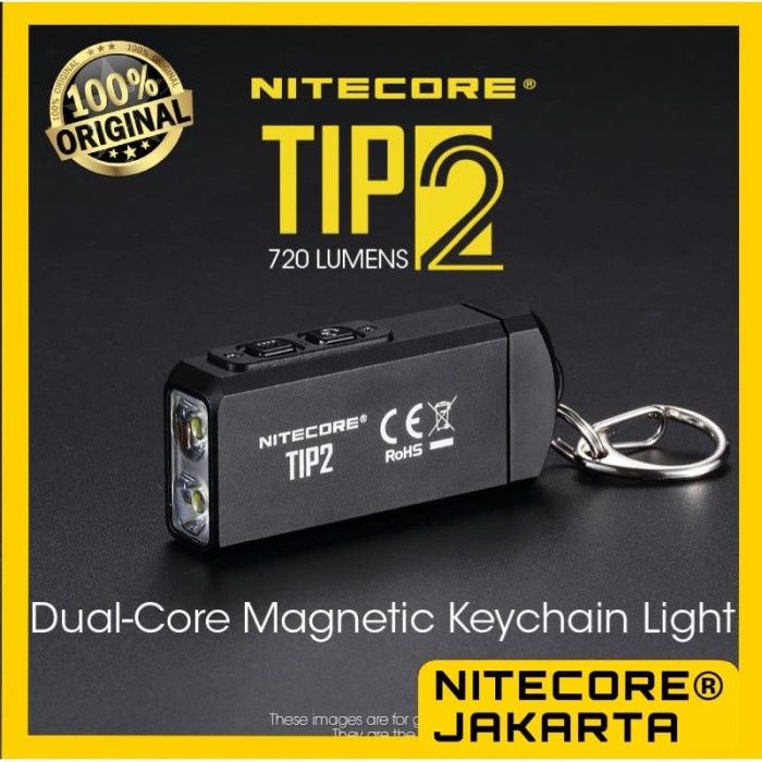 NITECORE TIP2 SENTER LED MINI USB RECHARGEABLE KEYCHAIN FLASHLIGHT CRE