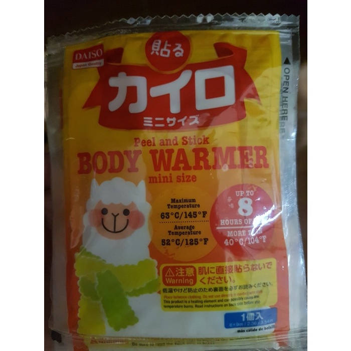 Promo Hand Warmer / Body Warmer Hot Pad Heat Pack Daiso Murah
