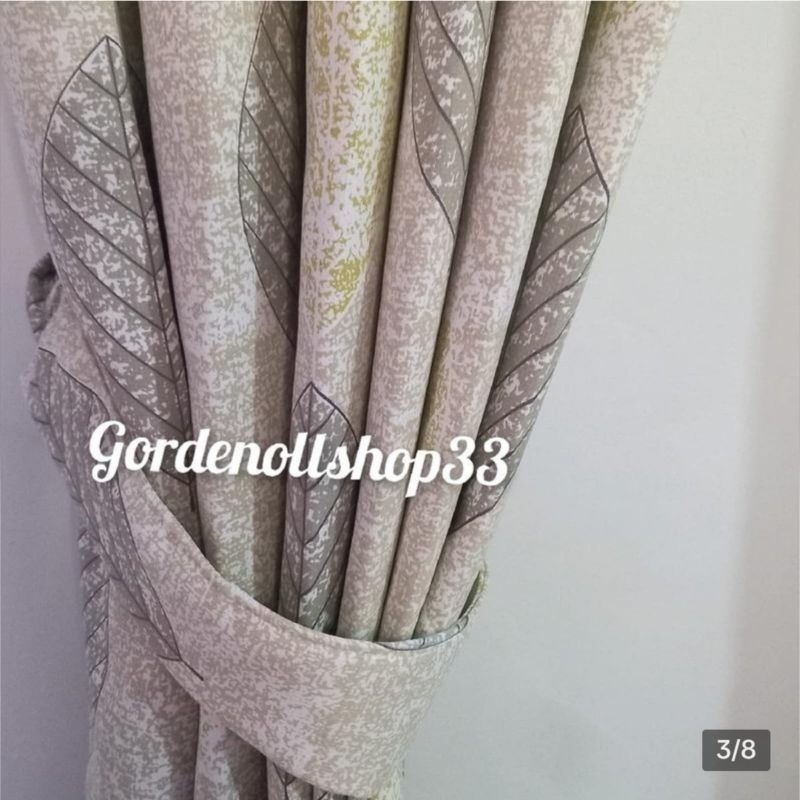 Groden Blaout Motif Daun Kering Gorden Pintu Gorden Jendela