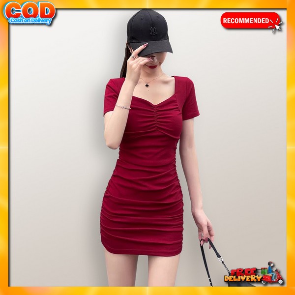 Dreas Cewek Korea Selutut Drees Wanita Korean Style Gaun Pesta Ketat Bju Wnta Mini Dress Import Prem