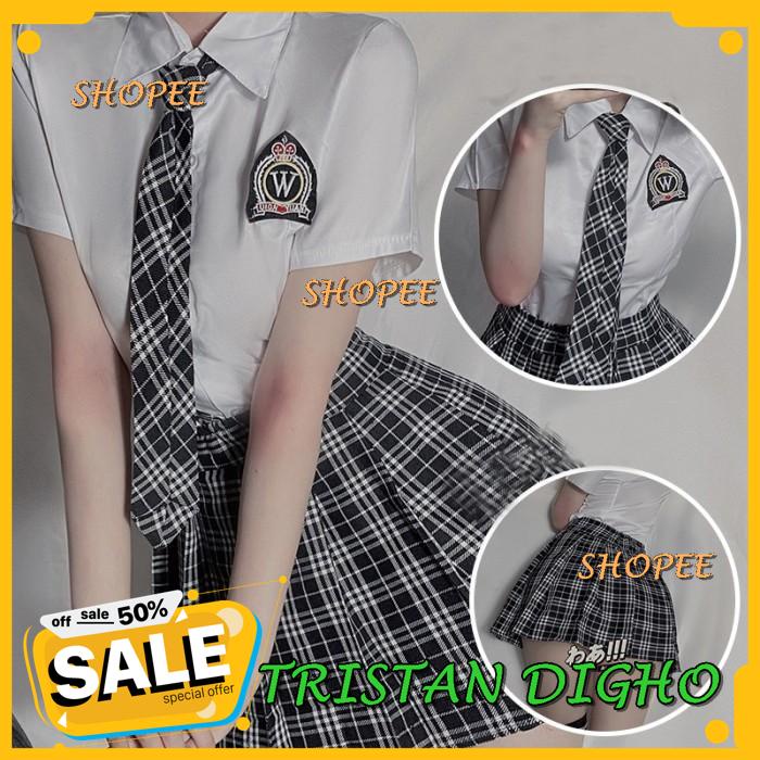 LINGERIE WANITA SEXY BERMAIN PERAN SERAGAM ROK DASI A / LINGERIE WANITA SEXY BERMAIN PERAN SERAGAM R