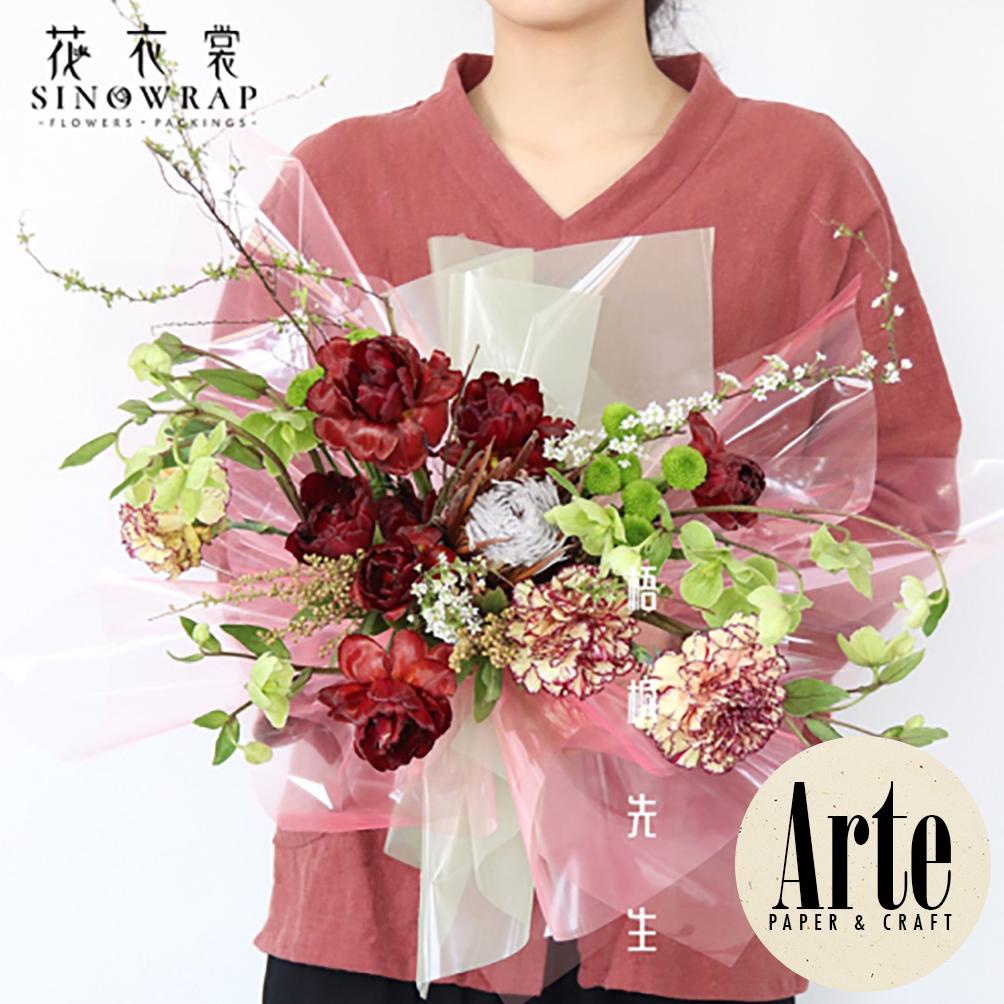 Trend - 20 Lembarertas Buket Bunga Korean OPP Tebal Film Flower Wrapping Paper Sinowrap Calor Kado Arte  Florist Suppl Cellophane Semi Transparan Tinted Ky Jakarta Bekasi P.XHXL .,