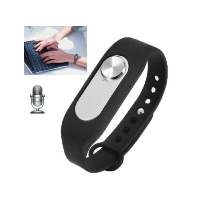 {NurulShop} Perekam Suara Portable Mini Alat Rekam Audio  Mp3  Gelang Jam Tangan Limited