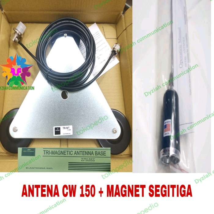 [Ori] Paket Antena Cw 150 Dan Breket Magnet Segitiga Bisa Sameday