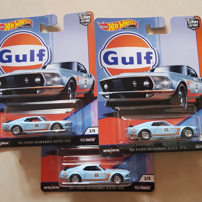 ✅COD Hot Wheels Gulf Series 69 Ford Mustang Boss 302 3 Pcs Bisa Gojek