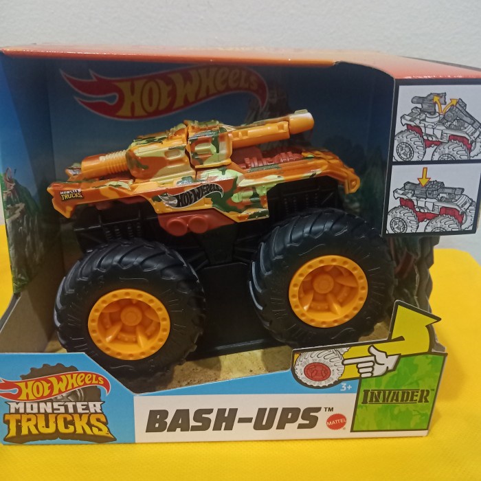 ✅COD Invader Monster Trucks Bash Ups Hotwheels Diskon