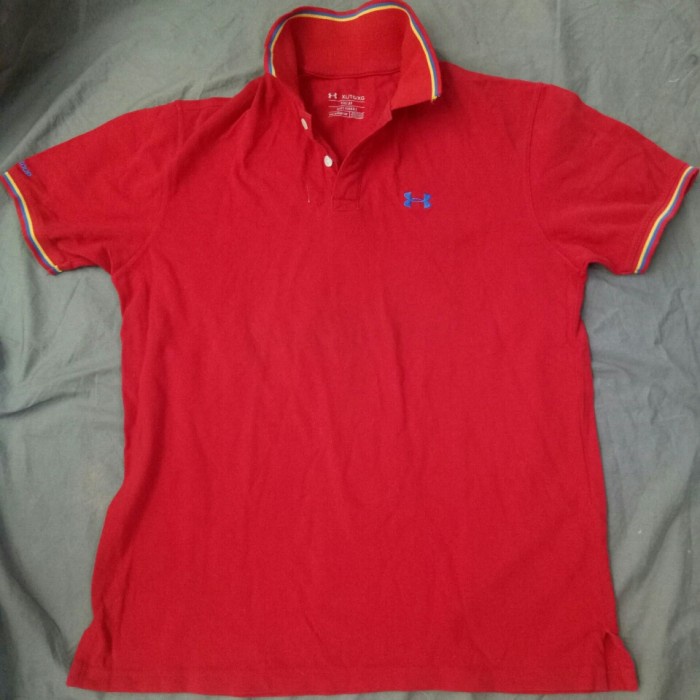 ✅Ori Kaos Polo Merah Under Armor Original Bisa Sameday