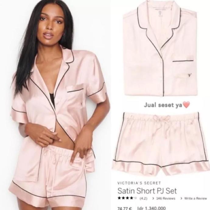 Sale Now Set Piyama Victoria Secret Satin Tebal Pajamas List Ft Pengiriman Cepat
