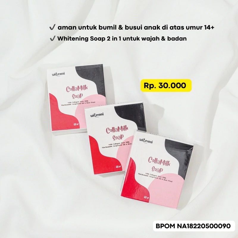 ( READY ) SABUN WITMOOI BEAUTHINC COLLAMILK SOAP COLLA MILK BEAUTHINC CRYSTAL GLUTA SOAP WIT MOOI