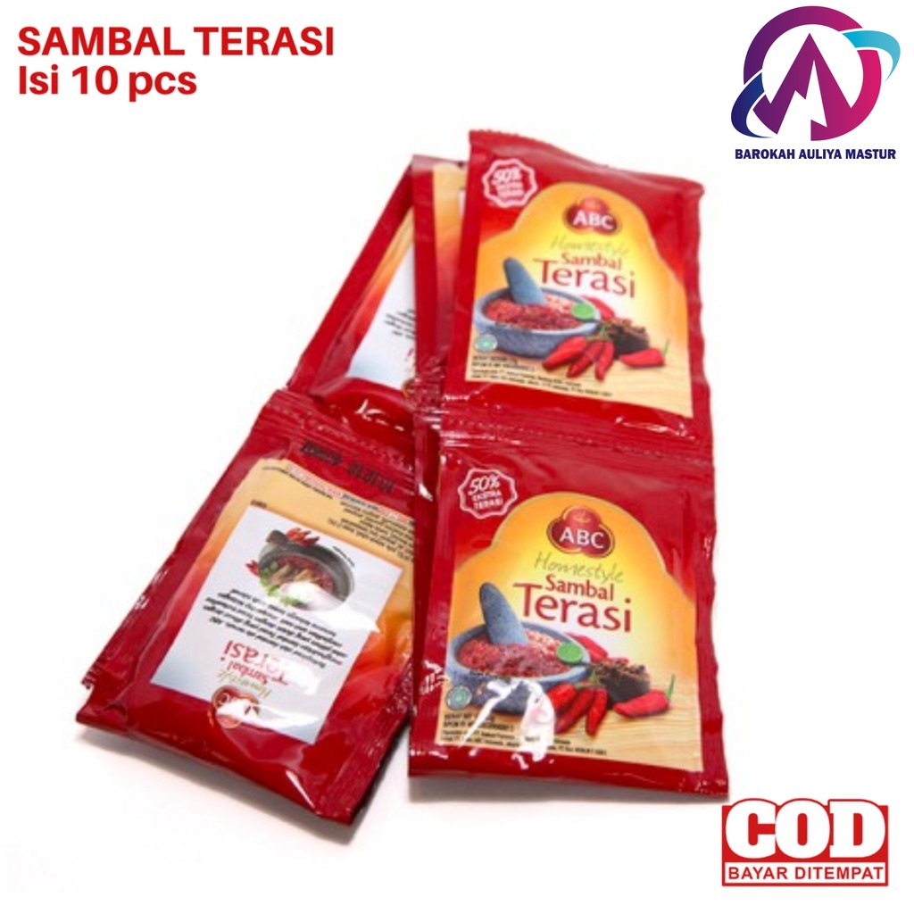 

Sambal Terasi Sachet ABC 1 pack isi 10pcs Sambel Makanan Padang BAM Pasar Online Murah