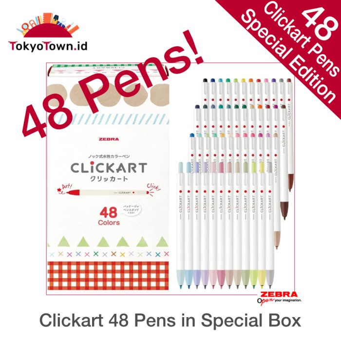 

✨Sale Zebra Clickart Water-Based Pen 48 Colors Limited