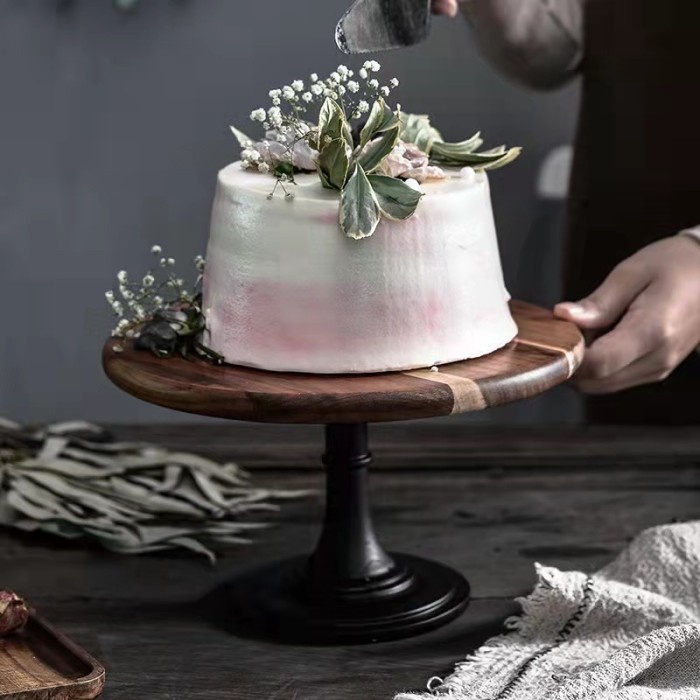 

✅Termurah Cake Stand 25 Cm Alas Tatakan Display Kue Cake Motif Kayu Wooden Bulat Terbaru