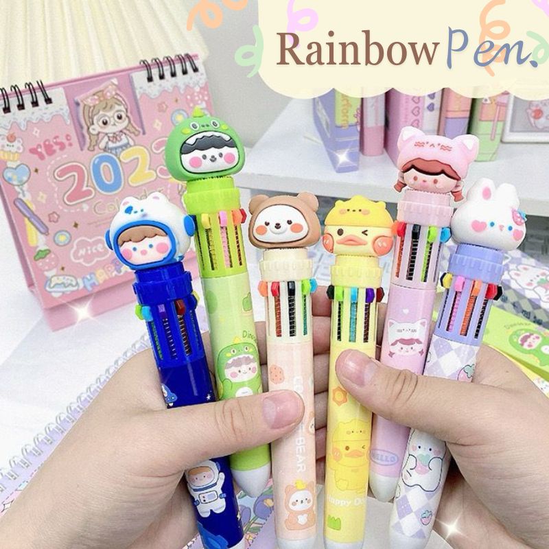 

Pen 10 Warna Cute/Pen Rainbow karakter