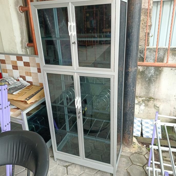 /////] rak piring 2 pintu full kaca.