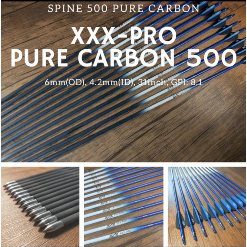 XXX-PRO PURE CARBON 500 - Pure Carbon Arrow Spine 500