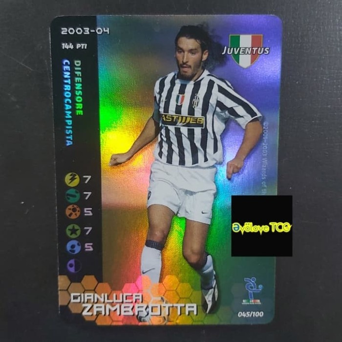 [New] 19 Gianluca Zambrotta Juventus 2003-04 Football Champions Card Limited