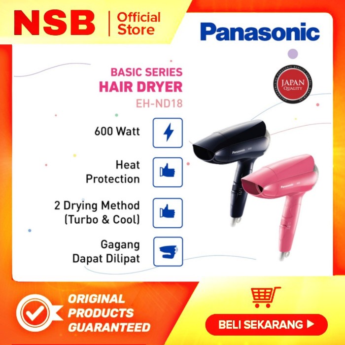 [Ori] Panasonic Hair Dryer Eh-Nd18 Pengering Rambut Diskon
