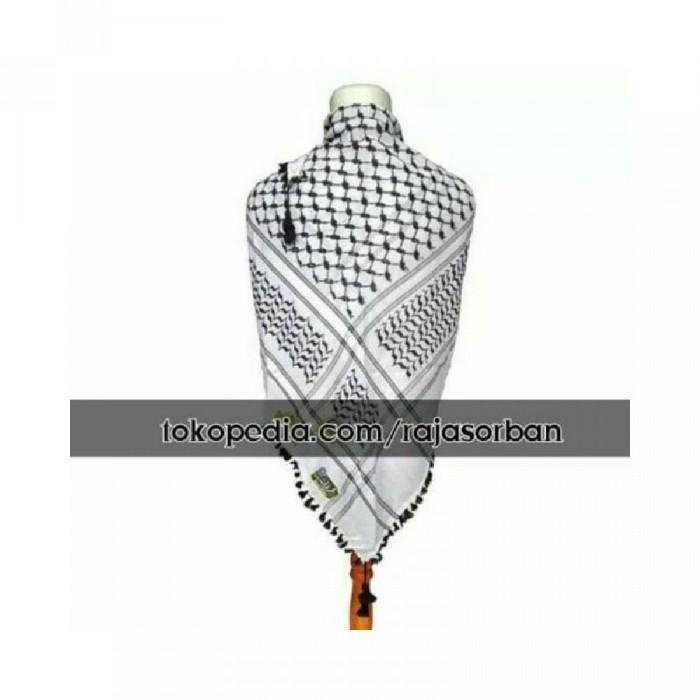 Sorban Arafat Palestina - Sorban Segi 4 Putih - Sorban Rumbai 039