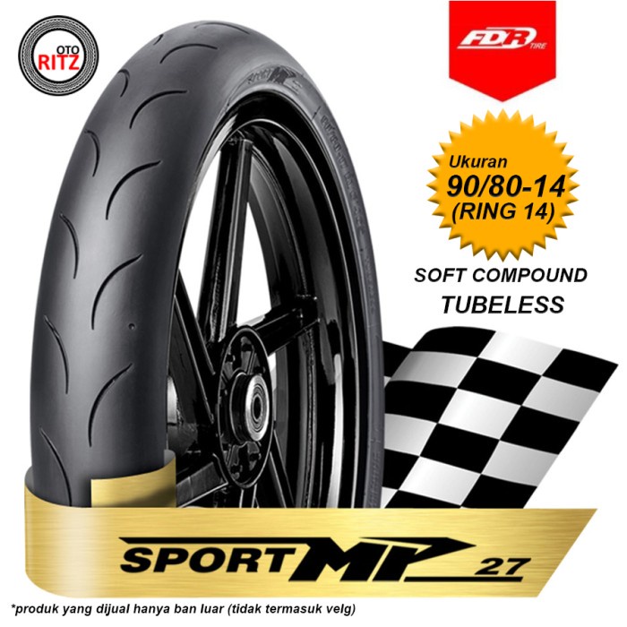 BAN FDR 90/80-14 SPORT MP 27 SOFT COMPOUND TUBELESS RING 14 ORIGINAL BEST QUALITY
