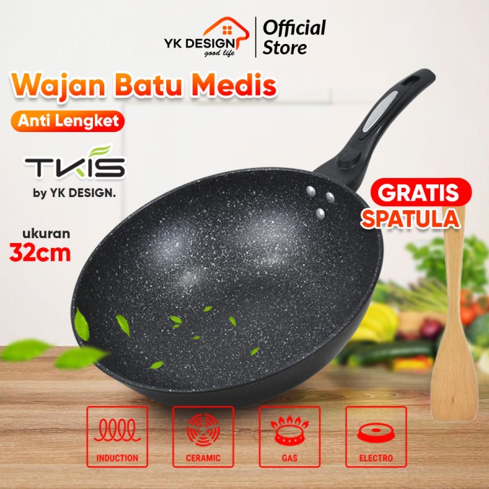 TKIS BY YK DESIGN PANCI PENGGORENGAN WOK PAN ANTI LENGKET 32CM TK-822