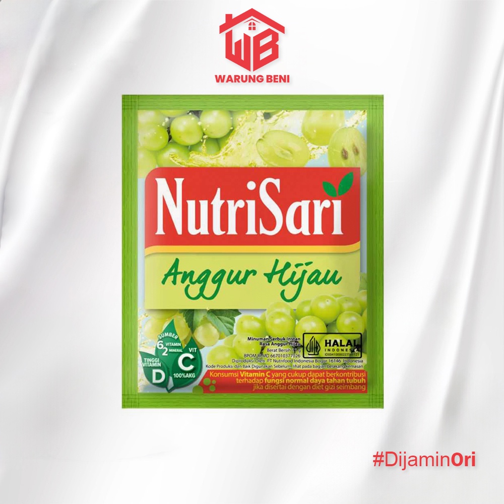 

NutriSari Anggur Hijau - Minuman Segar Bervitamin (40 Sachet)