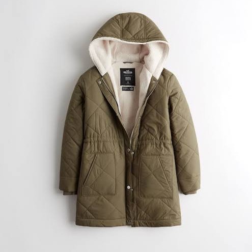 [Ori] Jaket Hollister Sherpa-Lined Puffer Parka Original Terbatas