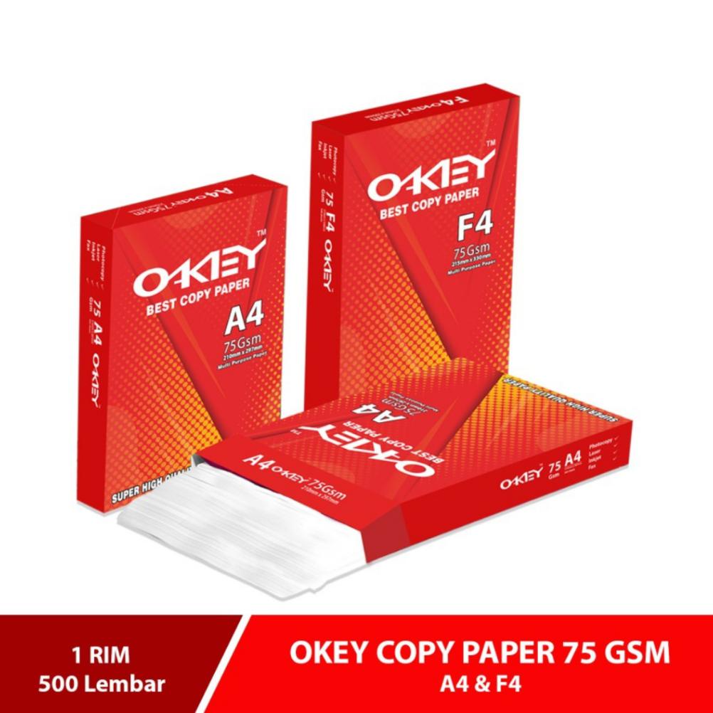 

Terjangkau Kertas HVS OKEY A4 75gsm Per Rim 500 Lembar