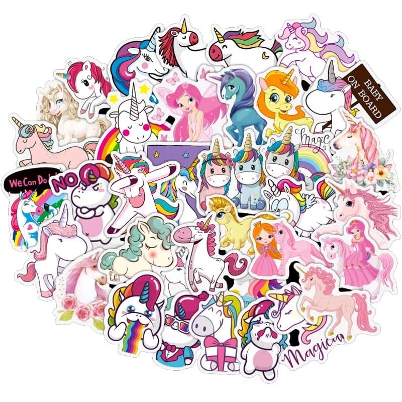 

[RANDOM] 50 pcs Sticker Unicorn My Little Pony (Decal Waterproof) Dove Kecil