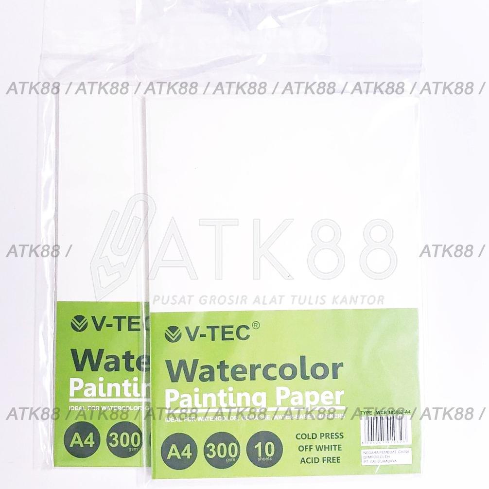 

Berkualitas V-Tec Watercolor Paper A4 300gsm Cold Press ,.