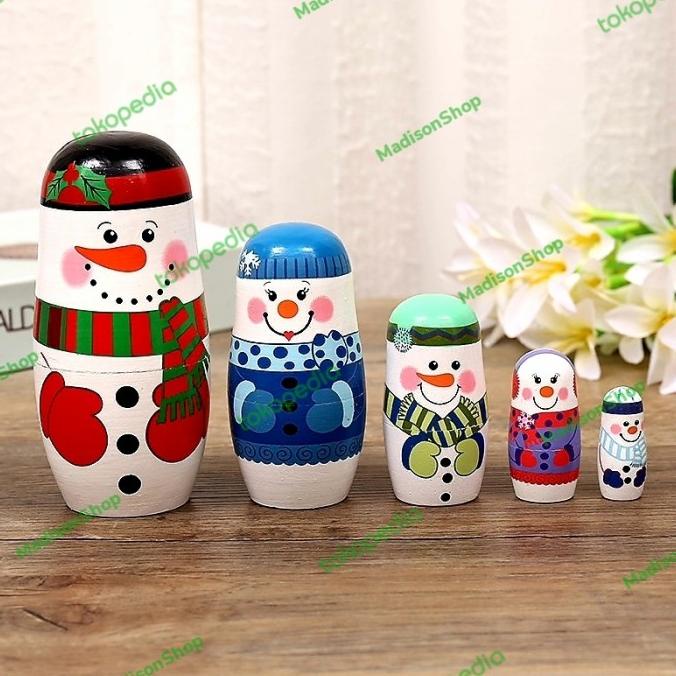 

Boneka Rusia Matryoshka Snowman Natal Christmas Kado Natal Snowman Limited Edition