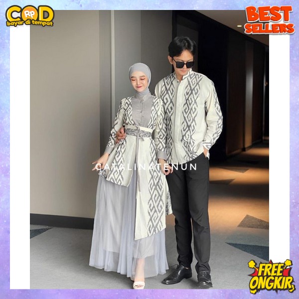 Sarimbit Kluarga Buju Kopel Kekinian Couple Cewek Cowok Model Terbaru 2024 Baju Kapelan Muslim Famis