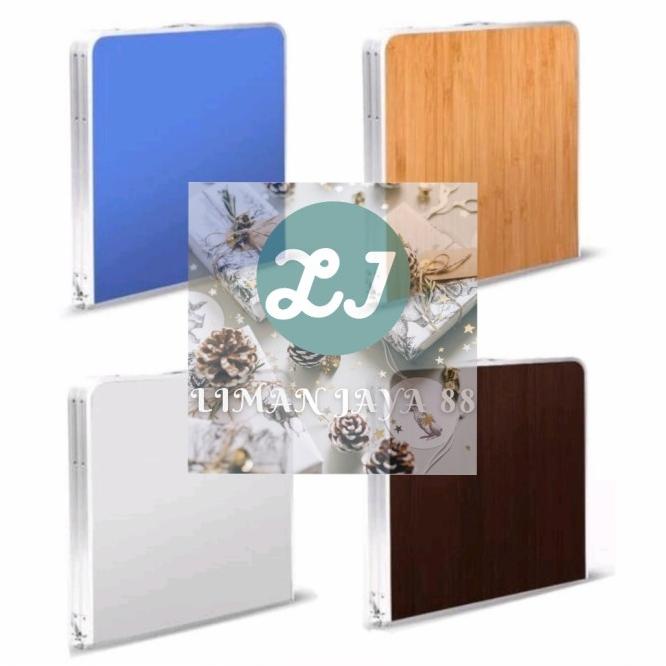 Meja Lipat Koper Portable 120Cm X 60Cm Kaki Kotak Set(1Meja+2Kursi)