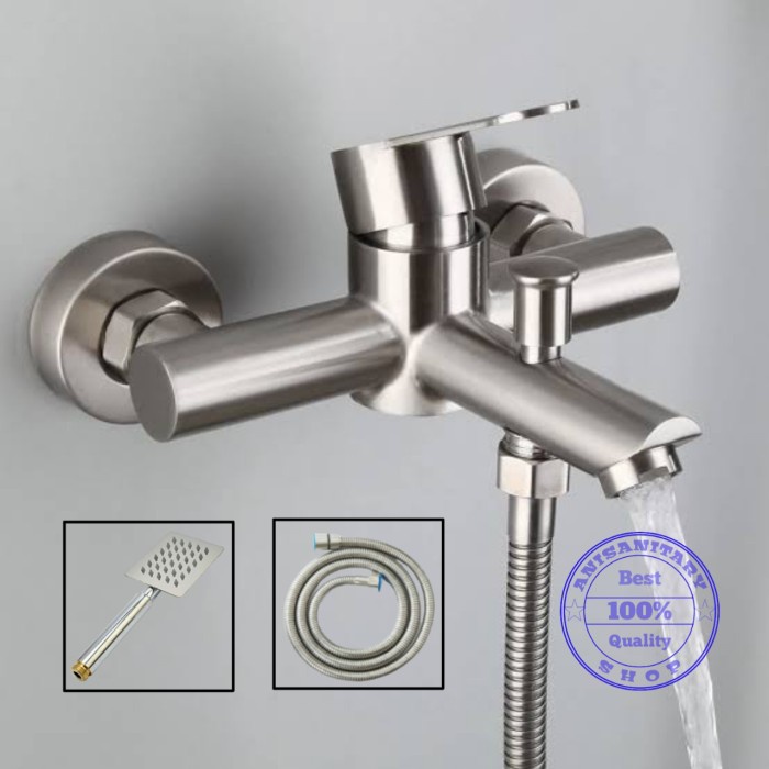 ✅Sale Kran Panas Dingin Set Stenlis Sus 304/Kran Shower/Shower Mandi Lengkap Diskon