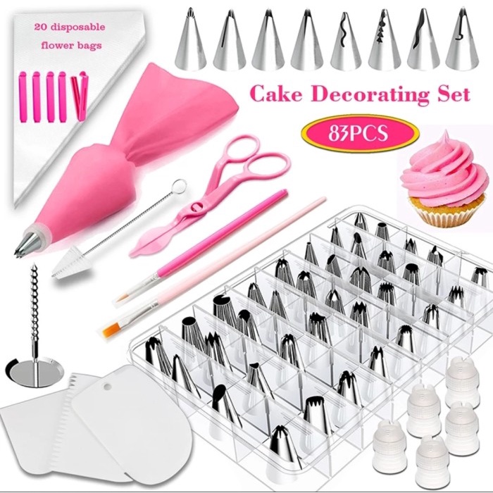 

✨Baru 83 Pcs Cake Decorating Tools Alat Dekorasi Semprit Kue Ma-Ga Terbatas