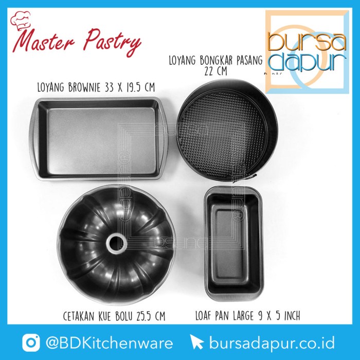 

✅Termurah Value 4 Pcs Set Brownie Pan / Bundt Cake / Loaf Pan L / Spring Form 22 Bisa Gojek