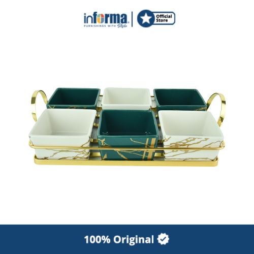 ✅Termurah Informa - Appetite Set 7 Pcs La Verna Wadah Saji Dengan Rak Limited