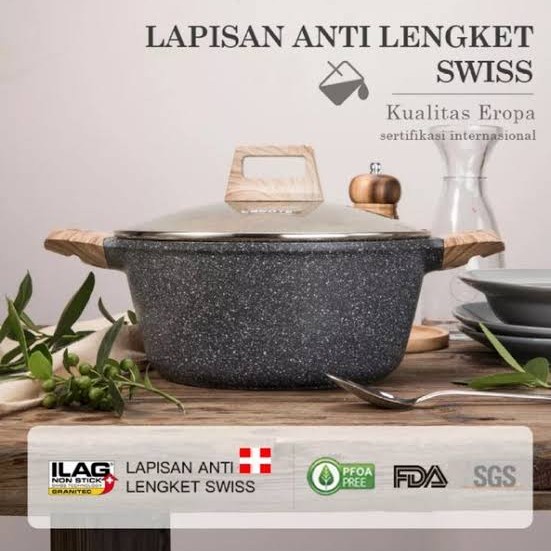 Promo Panci Casserole Caserole Carote Serbaguna 24Cm 24Cm Pakai Plus Tutup