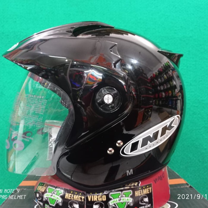 ✨New Helm Ink Cx 800 Solid Black Glossy / Hitam Metalik Original Ink Bisa Sameday