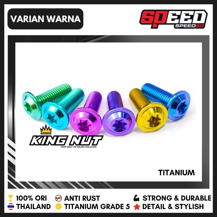 Terlaris Titanium Baut Gear Belakang Satria Fu Probolt Grade 5 King Nut