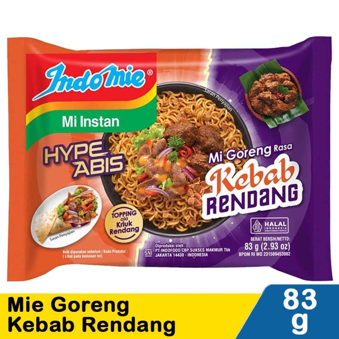 

INDOMIE GORENG KEBAB RENDANG 82GR /PCS