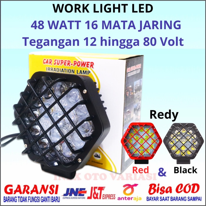 Lampu Variasi Mobil Work Kerja light led Sorot 16 Mata 48 watt