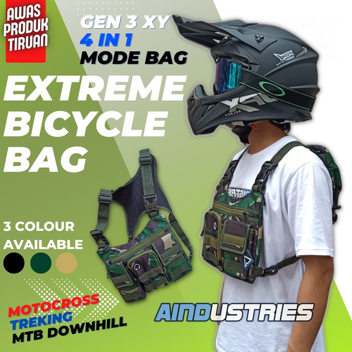 ✨Original Tas 4In1 Gen 3 Xy Depan Dada Belakang 4 Modif Chest Bag Army Ransel Bisa Gojek