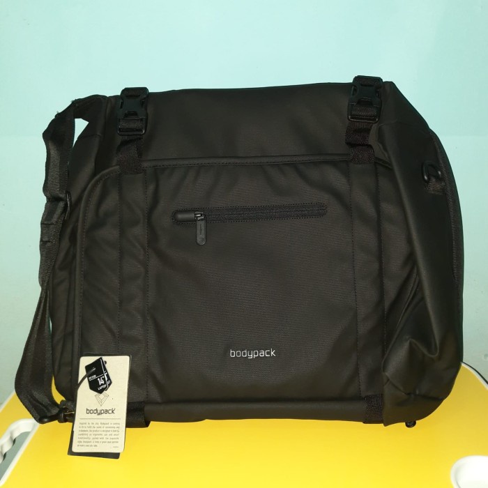 ✨Original Tas Laptop Bodypack Backpack Black Terbatas