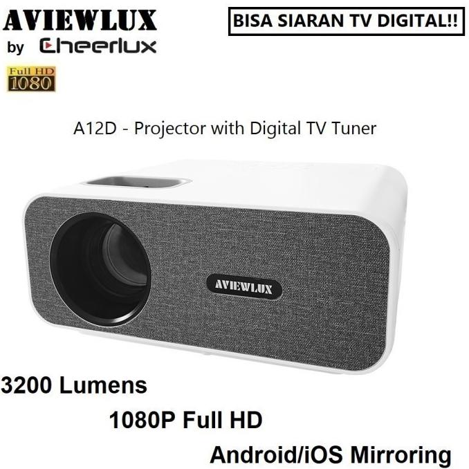 Aviewlux A12 Wifi Digital Tv Tuner - Proyektor 3200 Lumens Tv Digital Kode 379