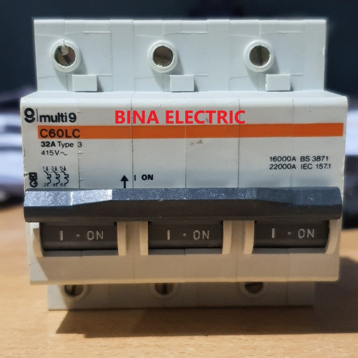 ✨Ori Mcb Multi9/Multi 9 Merlin Gerin C60Lc 3P 32A / Mcb Merlin Gerin 32A Limited