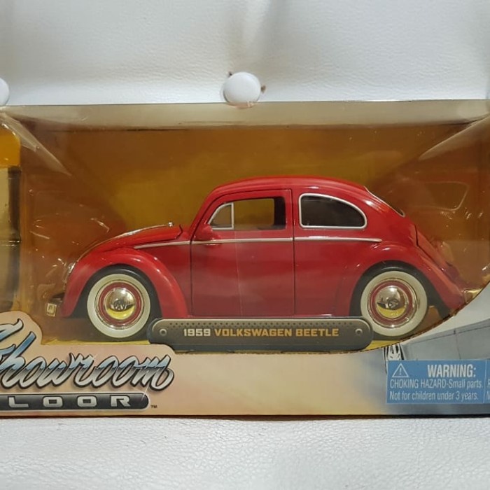 ✨New Diecast Jada 24 Vw Beetle Merah - Whitewall - Showroom Floor Box Diskon